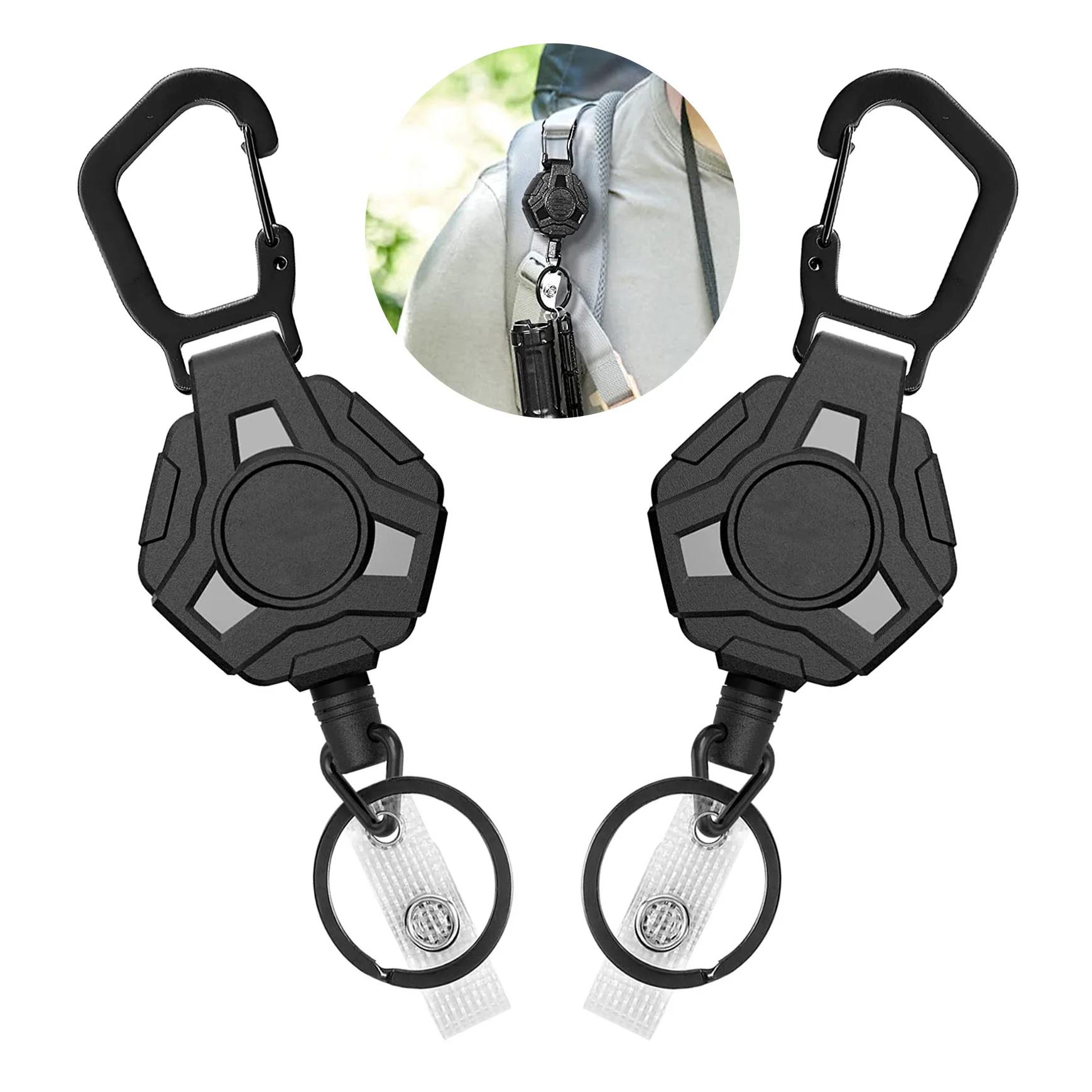 Conventional Reel - Vissen Intrekbare Anti-verloren Pull Sleutelhanger Badge