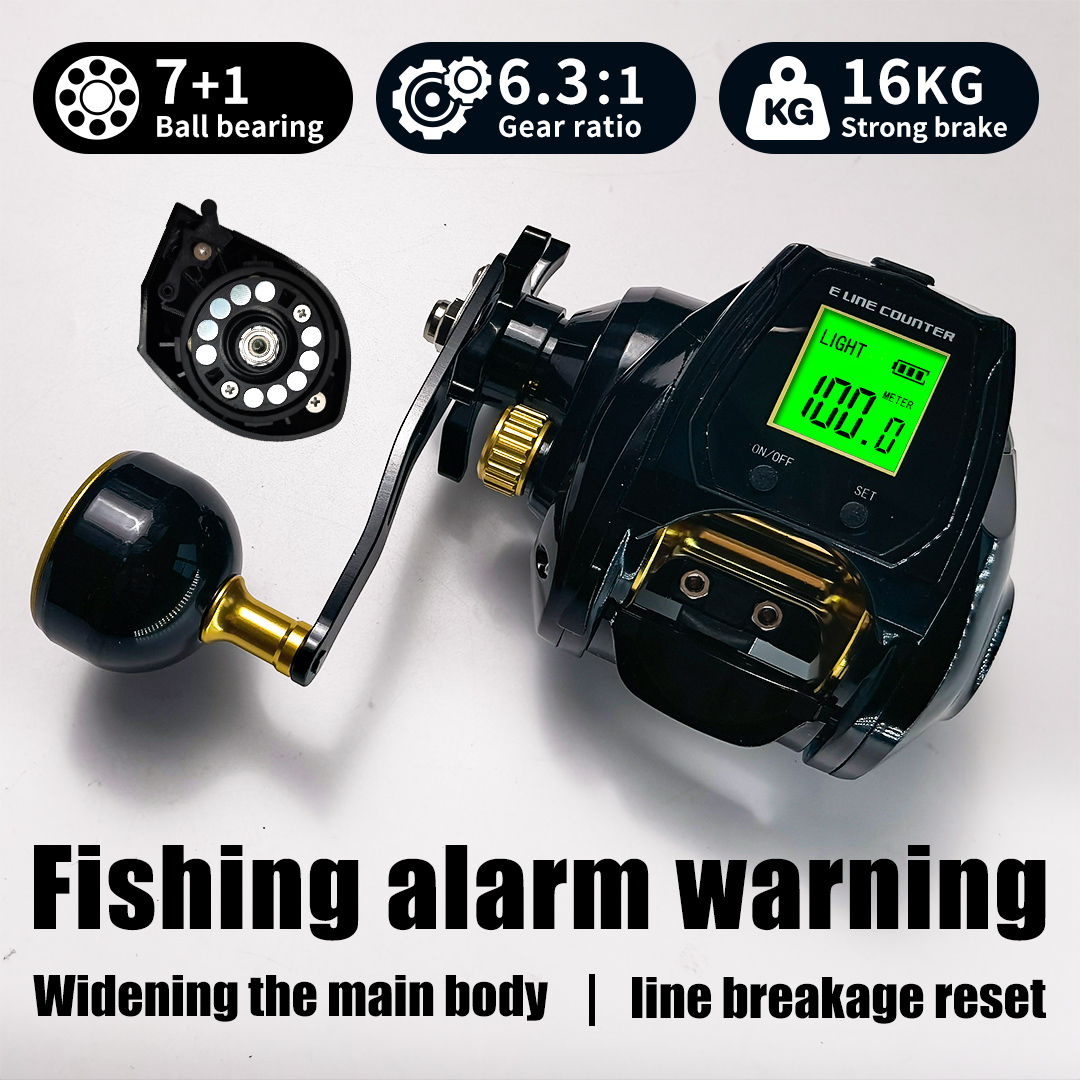 Trolling Reel - 16 kilogram remkracht, overbrengingsverhouding 6,3, 7+1